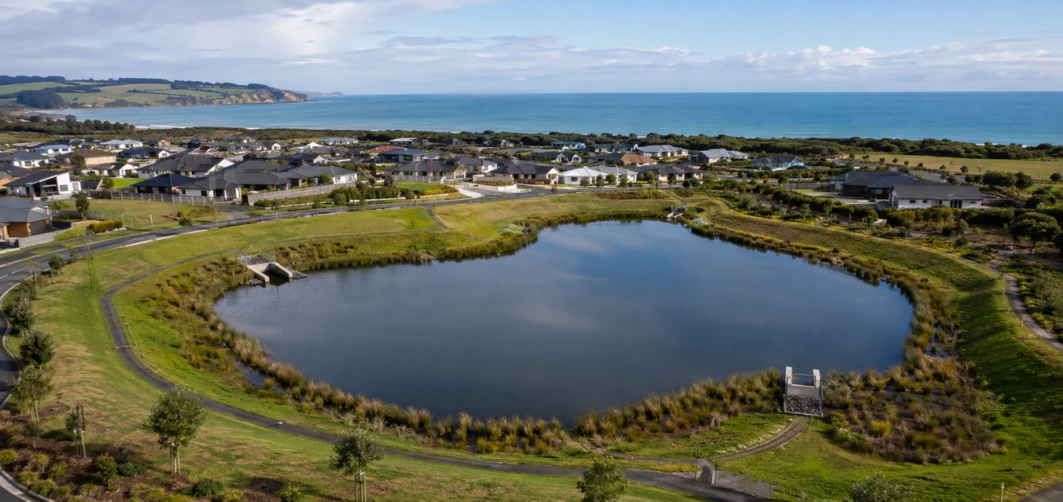 water retention pond